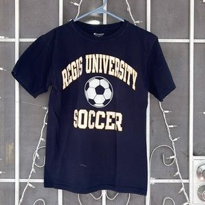champion Regis soccer university black t shirt